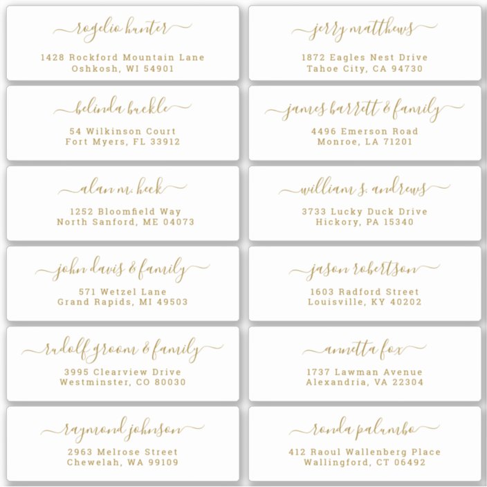 Customizable wedding guest address labels sticker Zazzle com