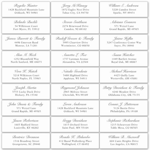 Customizable wedding guest address labels sticker | Zazzle