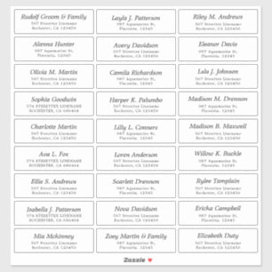 Customizable Wedding Guest lable Sticker