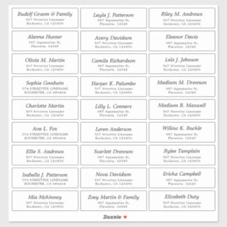 Customizable Wedding Guest lable Sticker