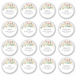 Customizable wedding guest Name Thank you Sticker