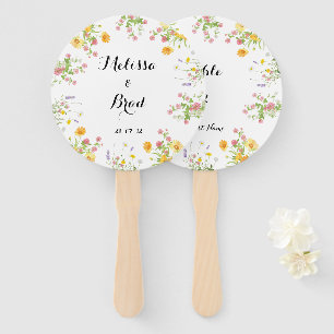 Customizable Wedding Hand Fan - Editable Text