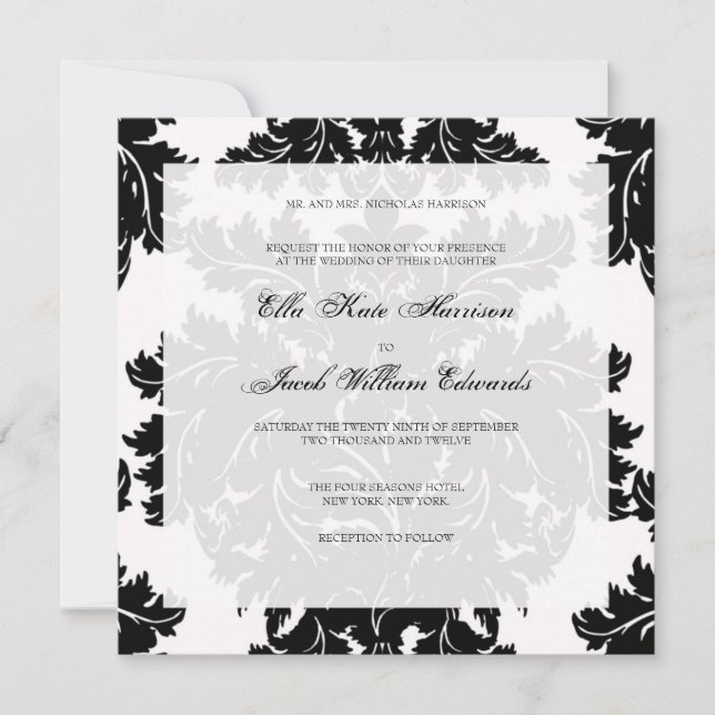 Customizable Wedding Invitation :: DAMASK (Front)