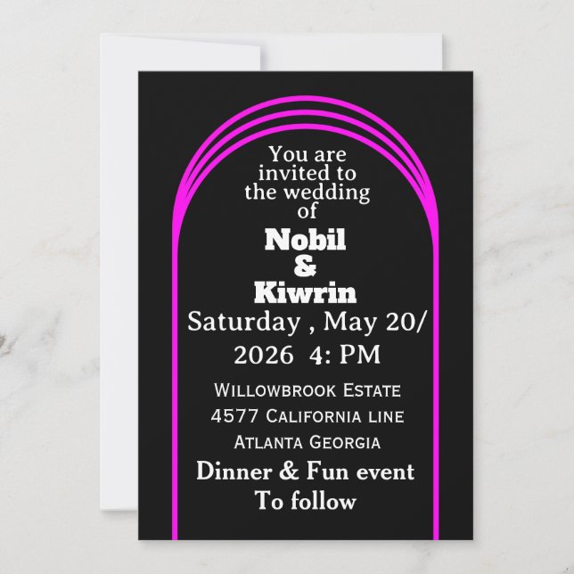 Customizable Wedding Invitation | Elegant  (Front)