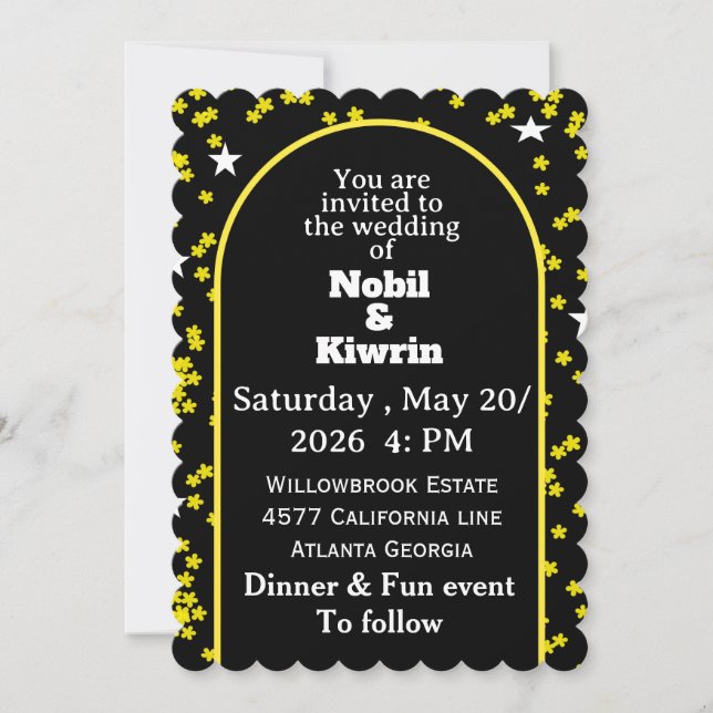 Customizable Wedding Invitation | Elegant  (Front)