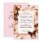 Customizable Wedding invitation pink faux gold