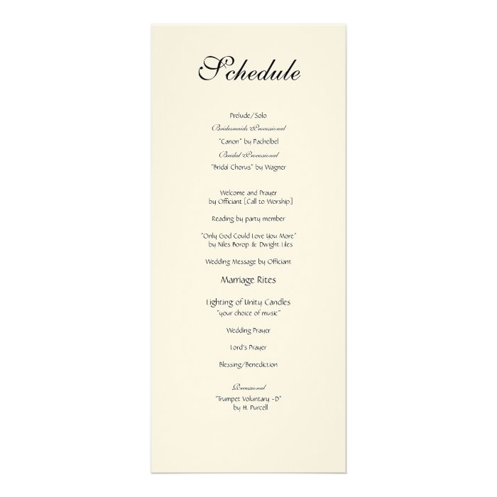 Customizable Wedding Invitation Sets Schedule