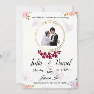 Customizable Wedding Invitation with Couple Pic