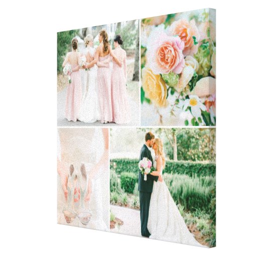 Customizable Wedding Photo Collage Canvas Print | Zazzle