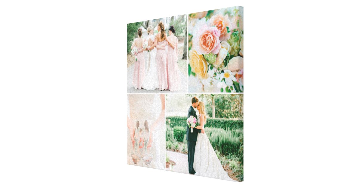 Customizable Wedding Photo Collage Canvas Print | Zazzle