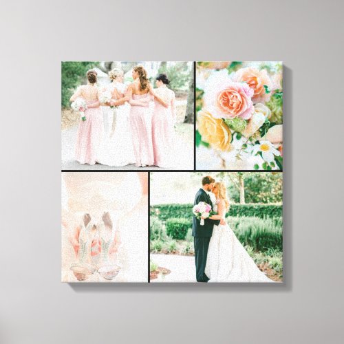 Customizable Wedding Photo Collage Canvas Print
