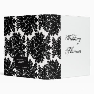 Customizable Wedding Planner Damask 3 Ring Binder