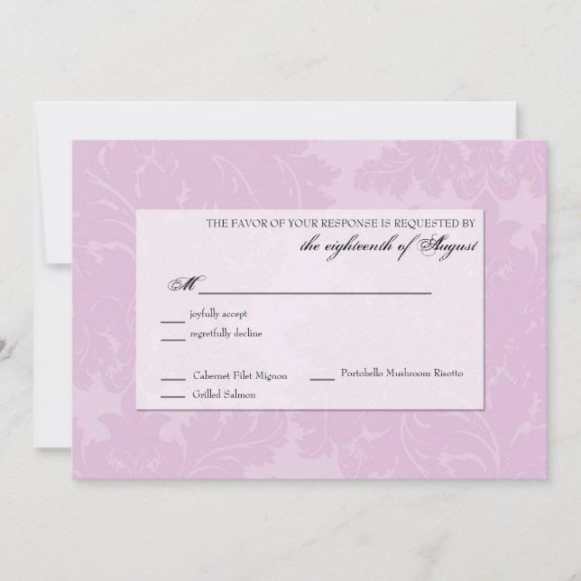 Customizable Wedding Response RSVP card (Front)