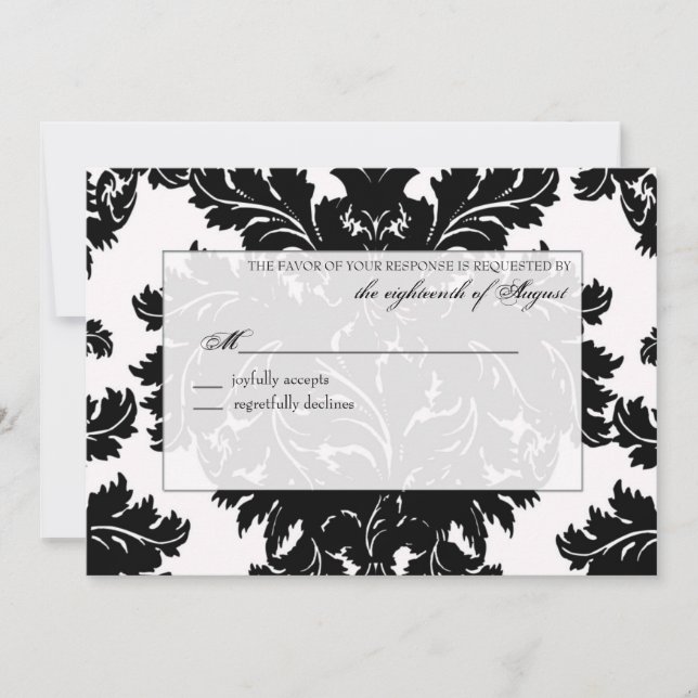 Customizable Wedding RSVP Response Card (Front)