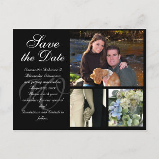 Customizable Wedding Save the Date Card 3 Pictures