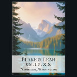 Customizable Wedding Save the Date Magnet<br><div class="desc">This fully customizable wedding date magnet is a beautiful and memorable way to announce your special day. Featuring a serene mountain and lake background inspired by the Pacific Northwest, it captures the peaceful, natural beauty that will resonate with nature-loving couples. Your names, wedding date, and location are elegantly displayed on...</div>