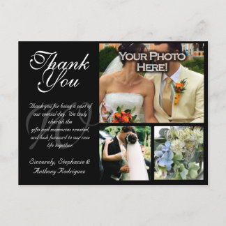 Customizable Wedding Thank You Card 3 Pictures