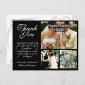 Customizable Wedding Thank You Card 3 Pictures (Front/Back)
