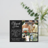 Customizable Wedding Thank You Card 3 Pictures (Standing Front)
