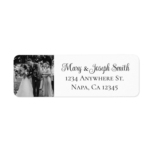 Customizable Wedding Thank You Photo Template  Label (Front)