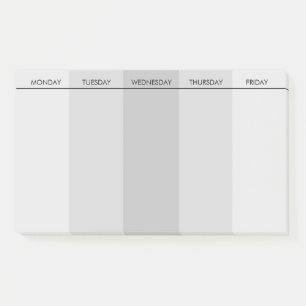 Customizable Weekday To-Do Post-It Note Pad