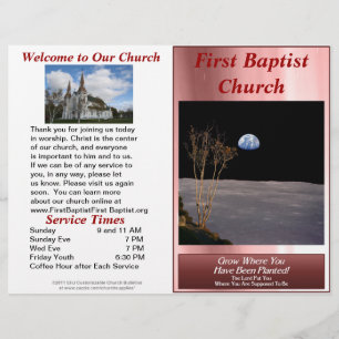 Customizable Weekly Church Bulletin (Inside Blank)