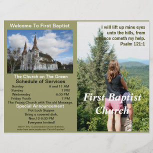 Customizable Weekly Church Bulletin (Outside Only)