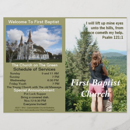 Customizable Weekly Church Bulletin (outside Only)