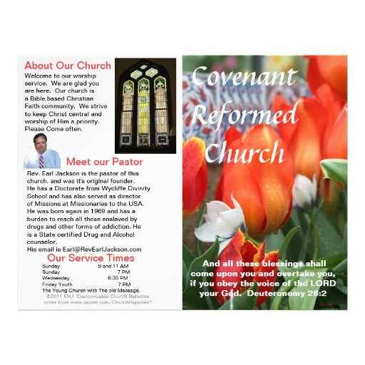 Customizable Weekly Church Bulletin (Outside Only) Letterhead Design