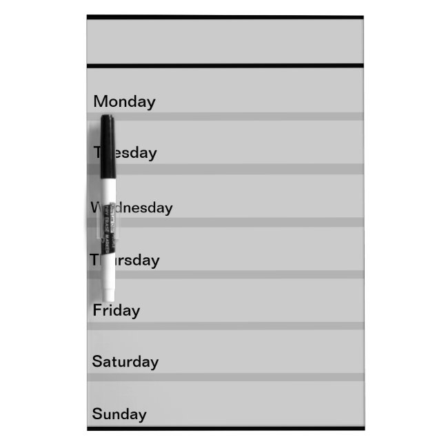 Customizable Weekly List Dry-Erase Board (Front)