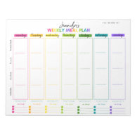 Customizable Weekly Meal Plan Notepad