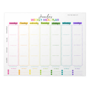 Customizable Weekly Meal Plan Notepad