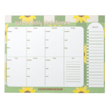 Customizable Weekly Meal Planner | Sunflower Plaid
