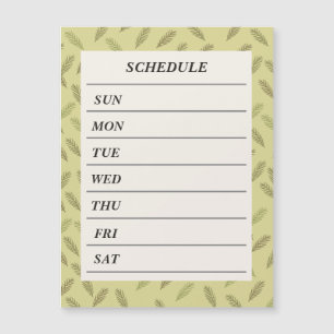 Customizable Weekly Schedule Palm Green Magnet