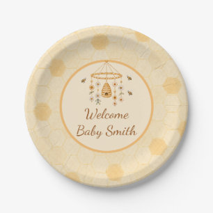 Customizable Welcome Baby Honeycomb Paper Plates