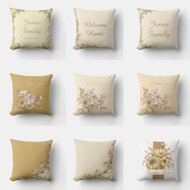 Customizable "Welcome Home" Botanical Pillow (Creator Uploaded)