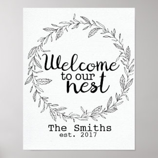 Customizable Welcome to Our Nest print