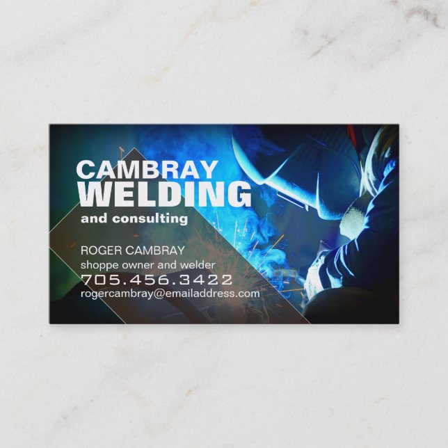 Customizable Welder Consultant Business Cards (Front)