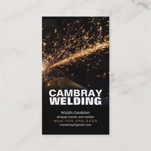 Customizable Welding Business Cards (Front)