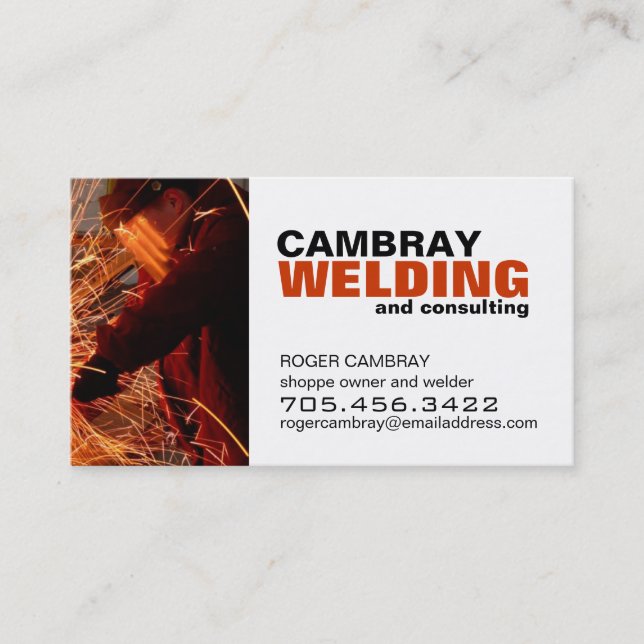 Customizable Welding Consultant Business Cards (Front)