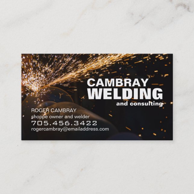 Customizable Welding Consultant Business Cards (Front)