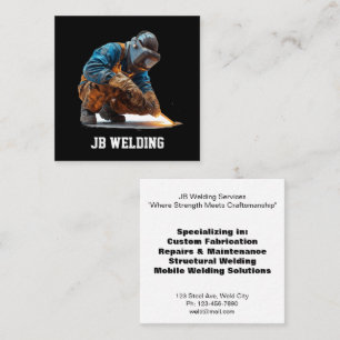 Customizable Welding Metalwork Design Square Business Card
