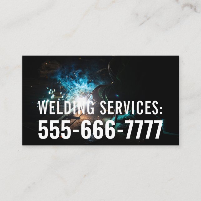 Customizable Welding Services Business Card (Front)