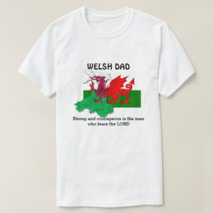 Customizable WELSH DAD Flag of Wales T-Shirt