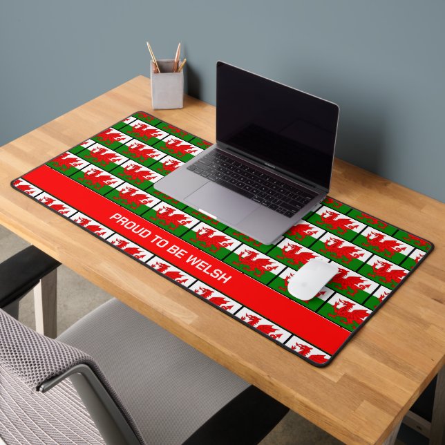Customizable WELSH Flag Desk Mat (Office 2)