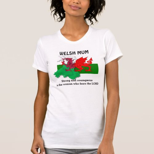 Customizable WELSH MUM Flag of Wales T_Shirt