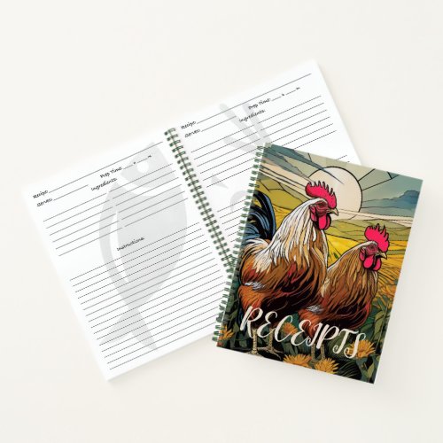 Customizable Welsummer Roosters Receipt Notebook