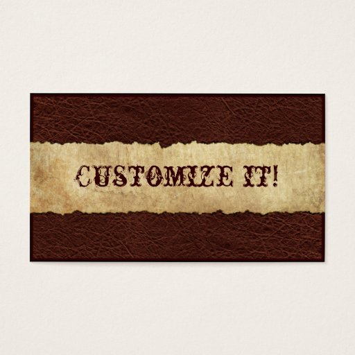 Customizable CUSTOMIZABLE Western Leather Business Card Template