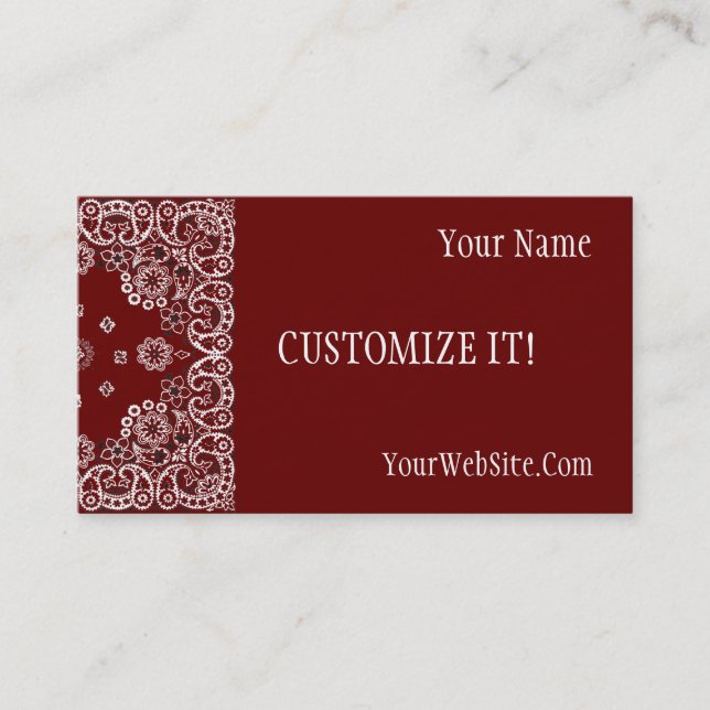 Customizable Western Style Business Cards (Front)