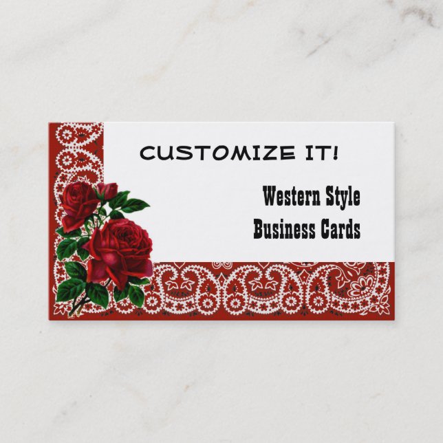 Customizable Western Style Business Cards (Front)